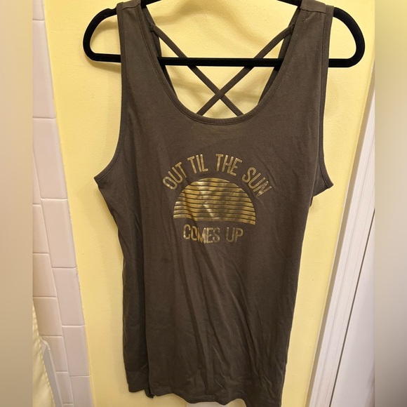OP XL Khaki Green Graphic Tank - Picture 1 of 5